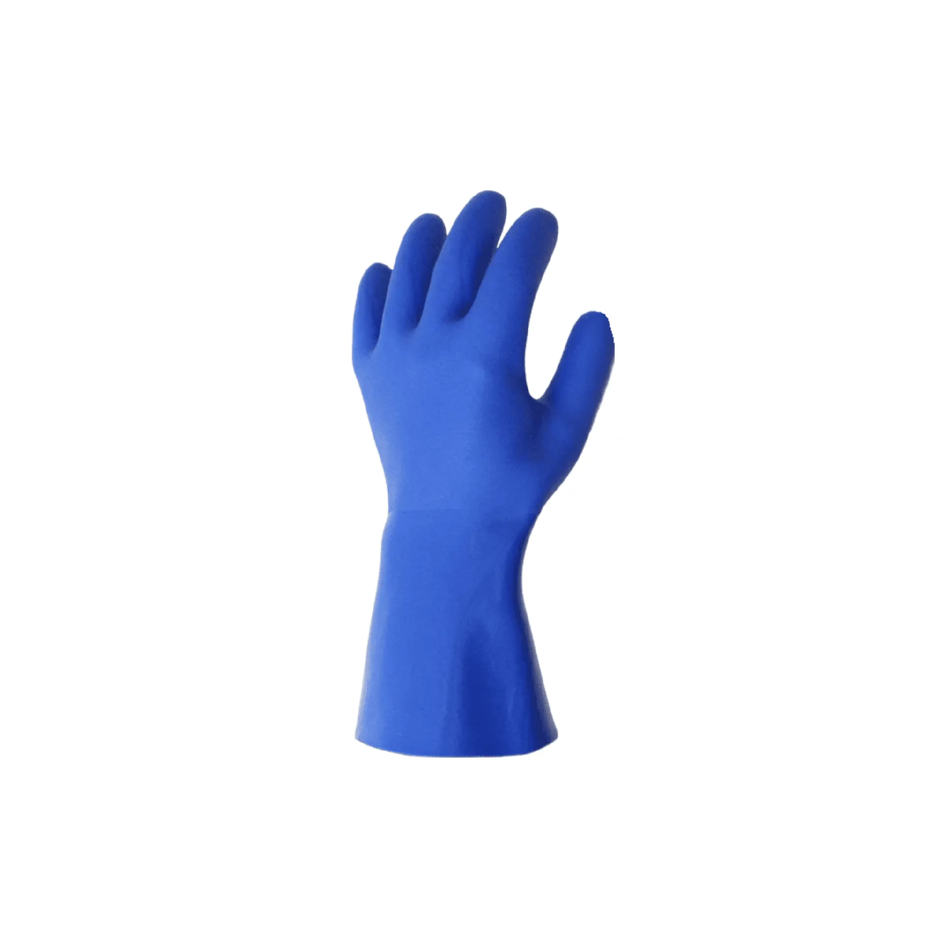 PVC Chemical Resistant Gloves – Blue Triple-Dipped with Sandy Finish and Interlock Lining