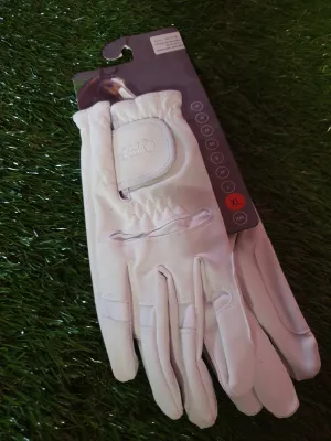 QHP white XL soft leather gloves FREE POSTAGE