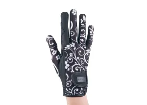 "Black Filigree" Touchscreen Friendly Gloves
