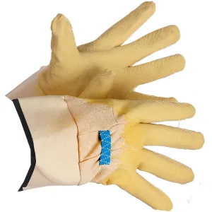 "Trash Collector" Latex Coated Work Glove, Wrinkle Finish, Safety Cuff