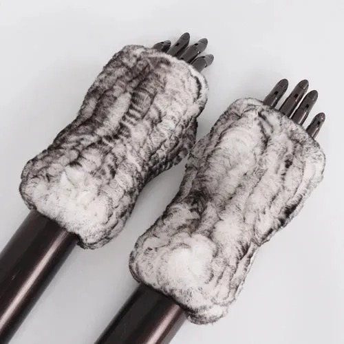 Rabbit Fur Hand Mittens Warmer