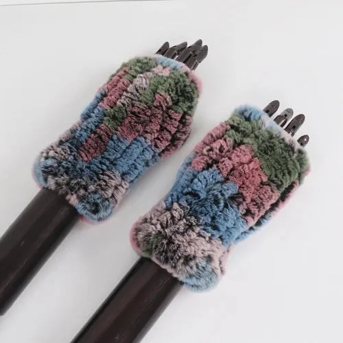 Rabbit Fur Hand Mittens Warmer