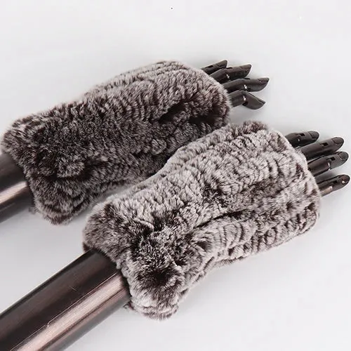 Rabbit Fur Hand Mittens Warmer
