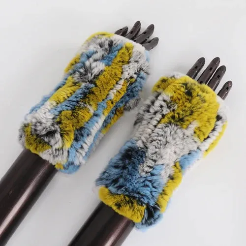 Rabbit Fur Hand Mittens Warmer