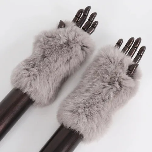 Rabbit Fur Hand Mittens Warmer