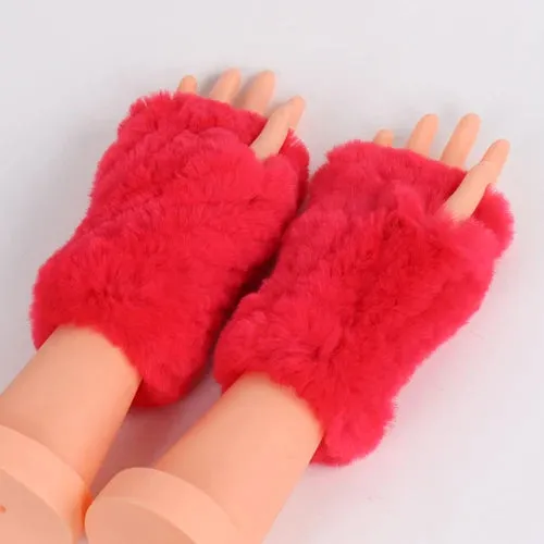 Rabbit Fur Hand Mittens Warmer
