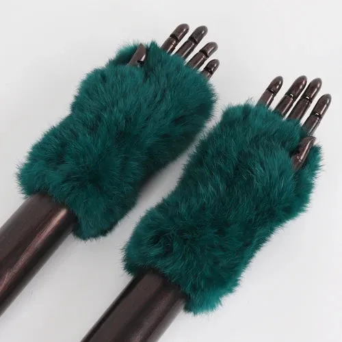 Rabbit Fur Hand Mittens Warmer