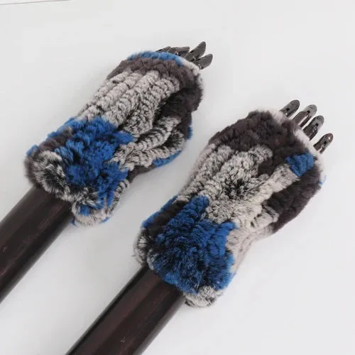Rabbit Fur Hand Mittens Warmer