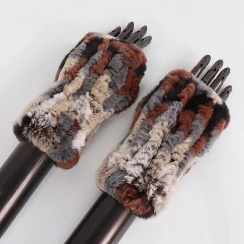 Rabbit Fur Hand Mittens Warmer