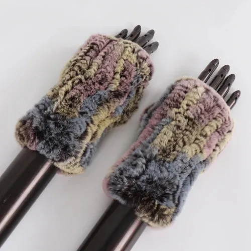 Rabbit Fur Hand Mittens Warmer