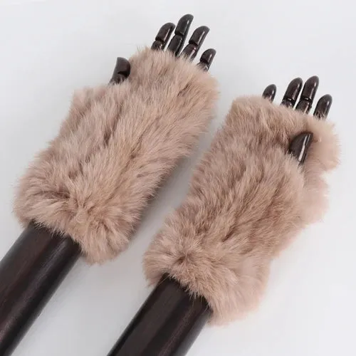 Rabbit Fur Hand Mittens Warmer
