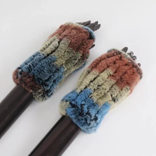 Rabbit Fur Hand Mittens Warmer