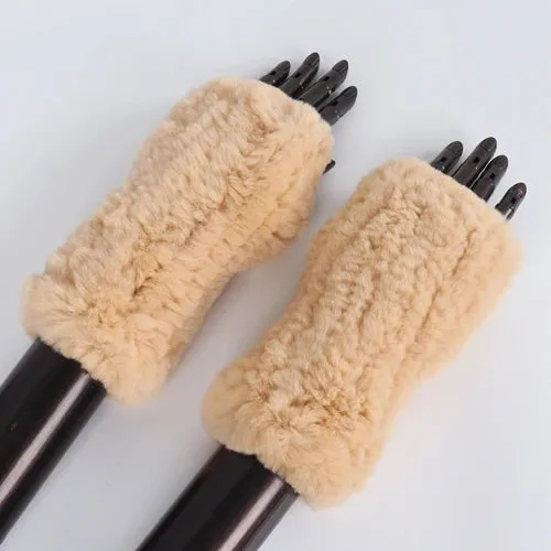 Rabbit Fur Hand Mittens Warmer