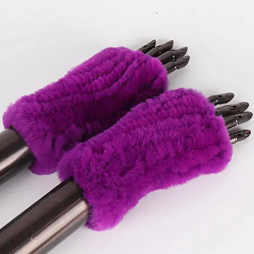 Rabbit Fur Hand Mittens Warmer