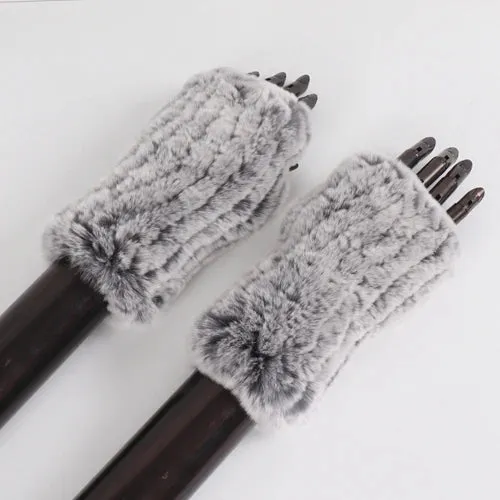 Rabbit Fur Hand Mittens Warmer