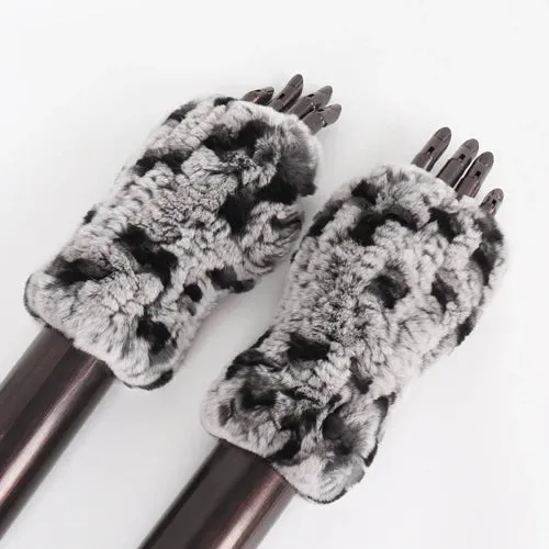 Rabbit Fur Hand Mittens Warmer
