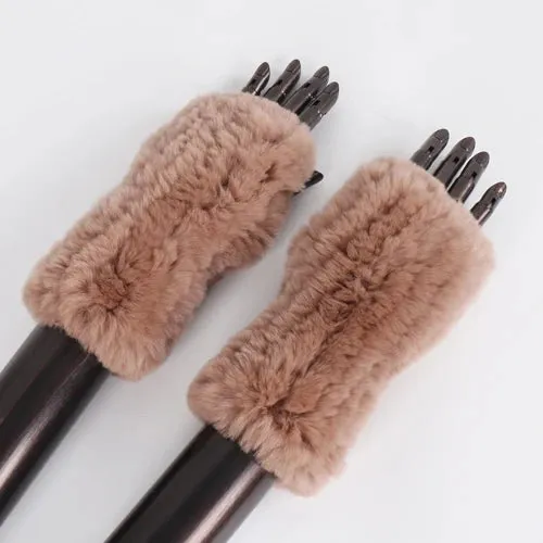 Rabbit Fur Hand Mittens Warmer