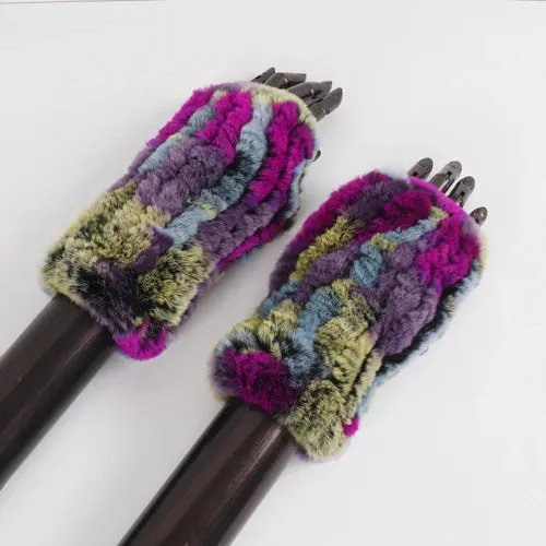 Rabbit Fur Hand Mittens Warmer