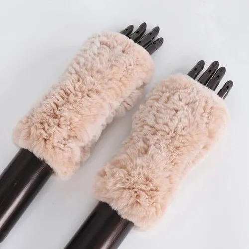 Rabbit Fur Hand Mittens Warmer