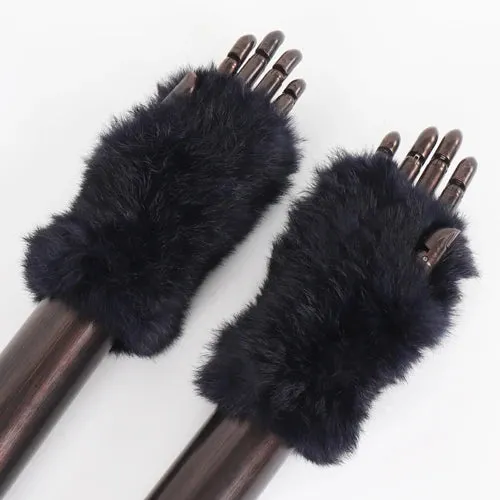 Rabbit Fur Hand Mittens Warmer