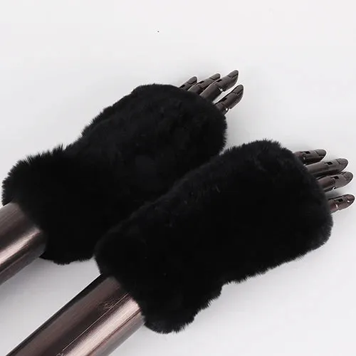 Rabbit Fur Hand Mittens Warmer