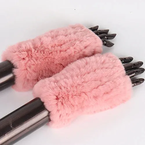 Rabbit Fur Hand Mittens Warmer