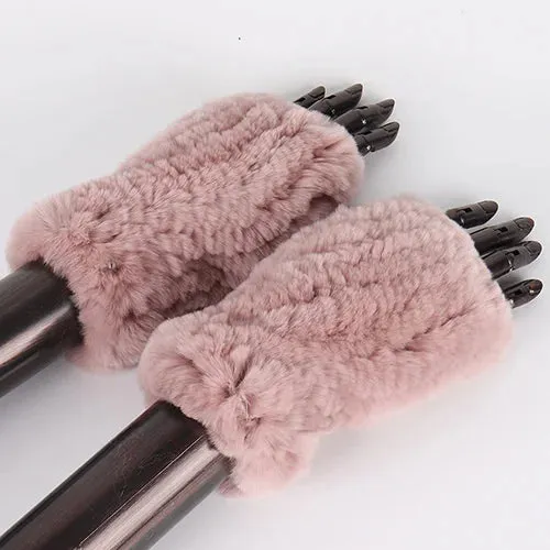 Rabbit Fur Hand Mittens Warmer