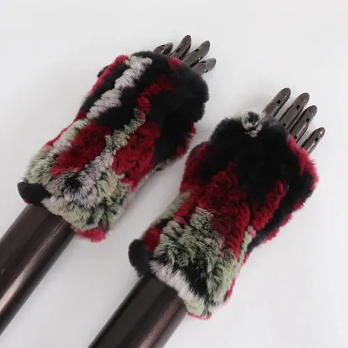 Rabbit Fur Hand Mittens Warmer