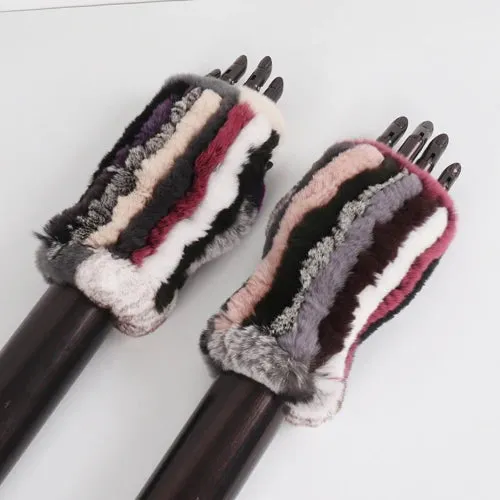 Rabbit Fur Hand Mittens Warmer