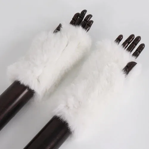 Rabbit Fur Hand Mittens Warmer