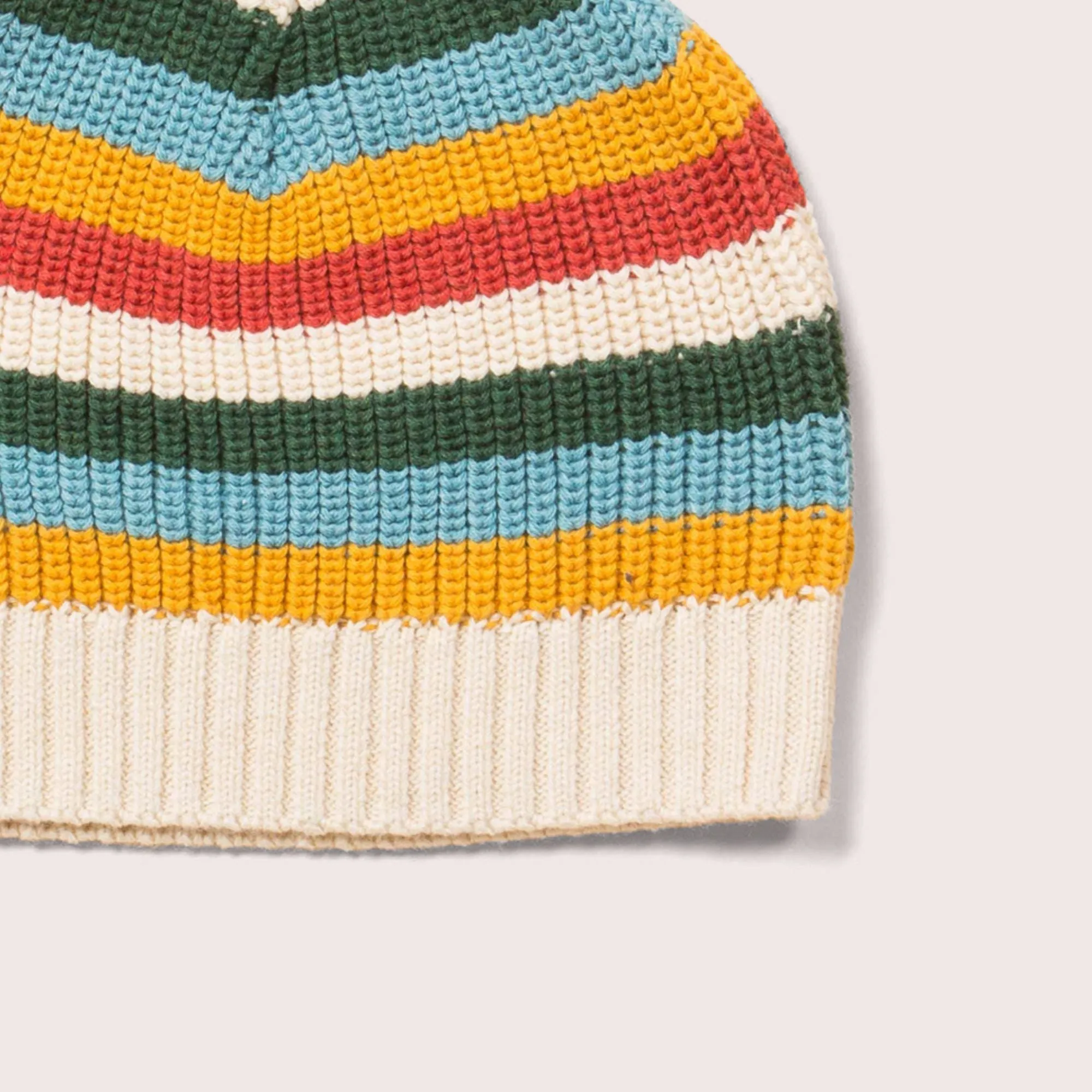 Rainbow Striped Knitted Beanie Hat
