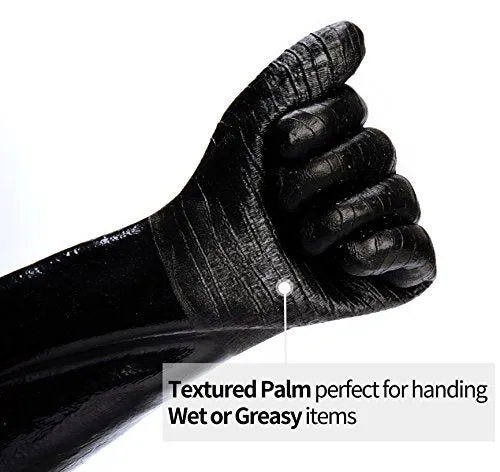 RAPICCA Heat Resistant BBQ Gloves for Smoker/Grill/Deep Frying/Waterproof & Oil Resistant 14in 700°F