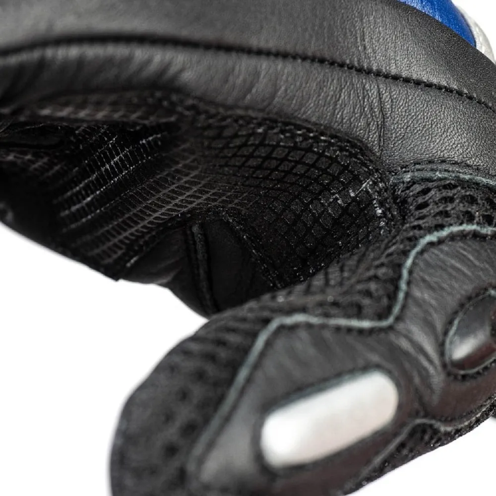 Raven Carbon Racer Blue Motorcycle Leather Gloves