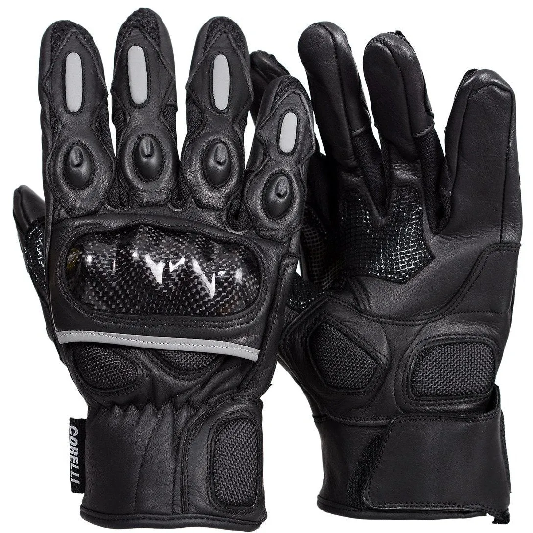 Raven Carbon Racer Motorcycle Leather Gloves