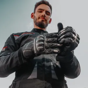 Raven Carbon Racer Motorcycle Leather Gloves