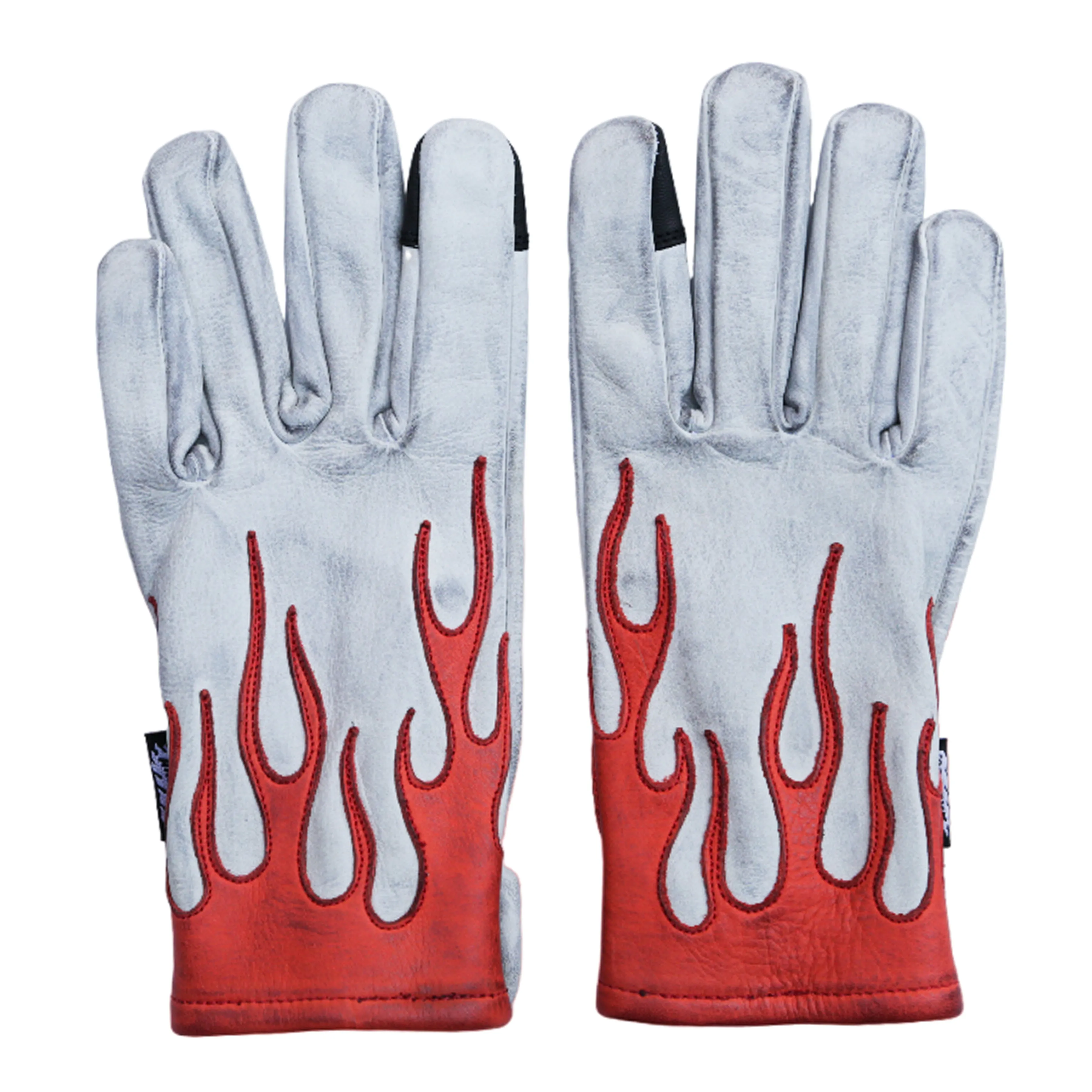 RED FLAME WHITE GLOVES