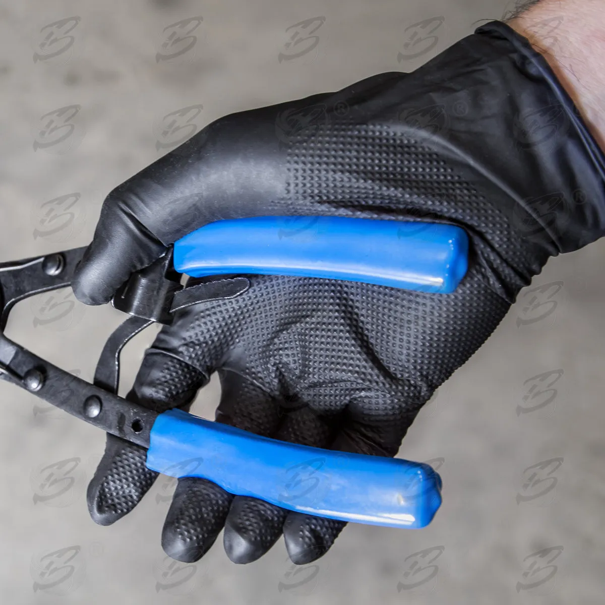 ROCKHOLD HEAVY DUTY BLACK 8 MIL NITRILE DIAMOND GRIP GLOVES ( MEDIUM - 500 GLOVES )