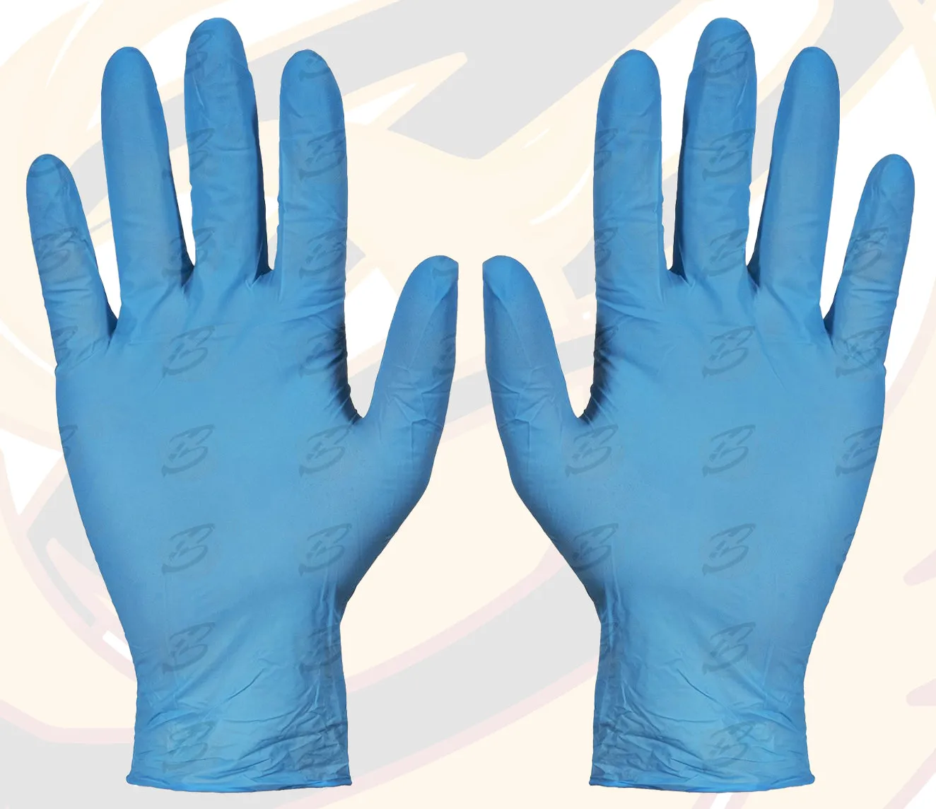 ROCKHOLD HEAVY DUTY BLUE 6 MIL NITRILE TEXTURED TIP GLOVES ( MEDIUM - 100 GLOVES )