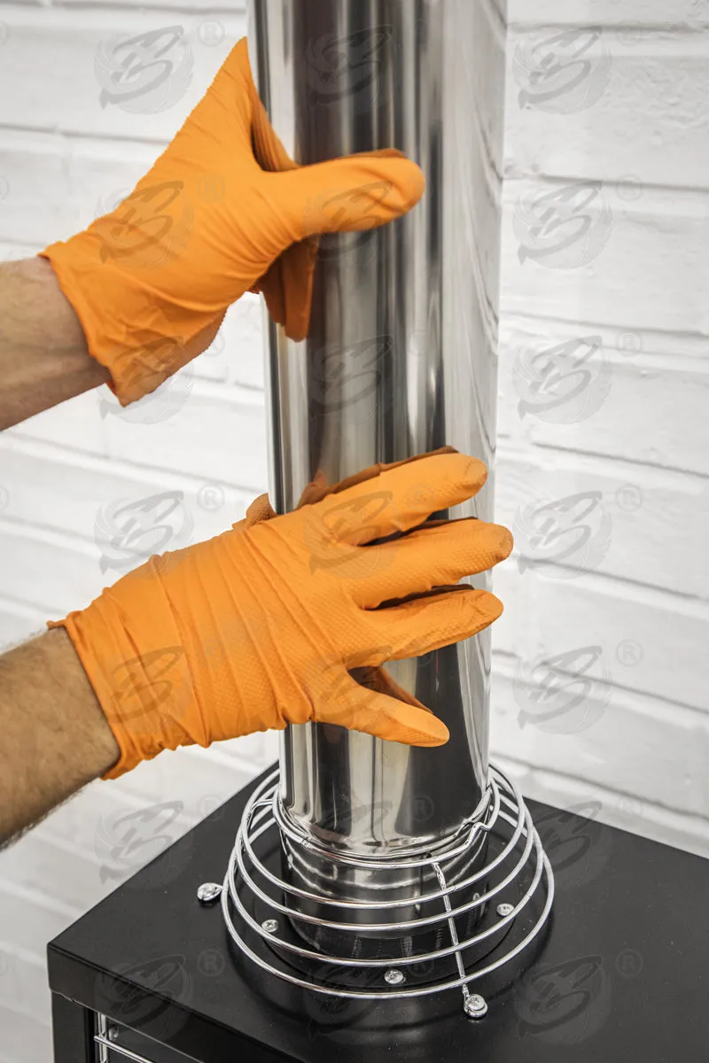 ROCKHOLD HEAVY DUTY ORANGE 8 MIL NITRILE DIAMOND GRIP GLOVES ( LARGE - 1000 GLOVES )