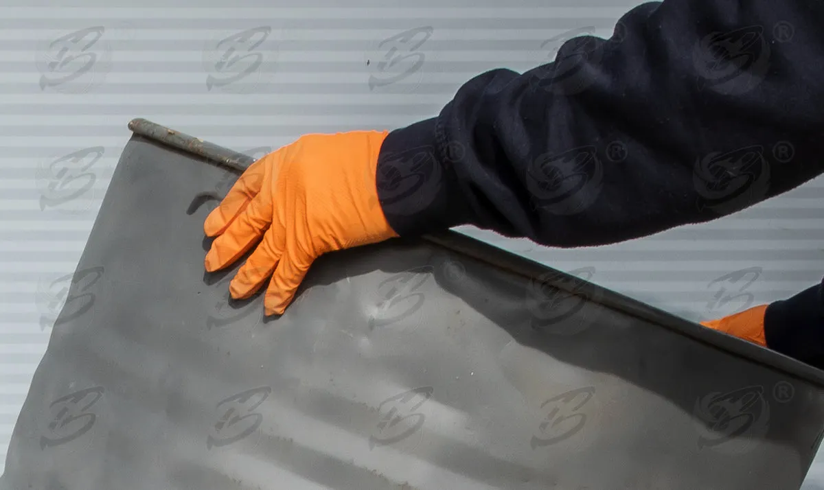 ROCKHOLD HEAVY DUTY ORANGE 8 MIL NITRILE DIAMOND GRIP GLOVES ( X LARGE - 1000 GLOVES )