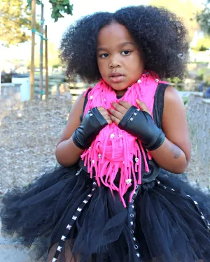 Rockstar Studded Vegan Leather custom fingerless gloves for kids and Adults