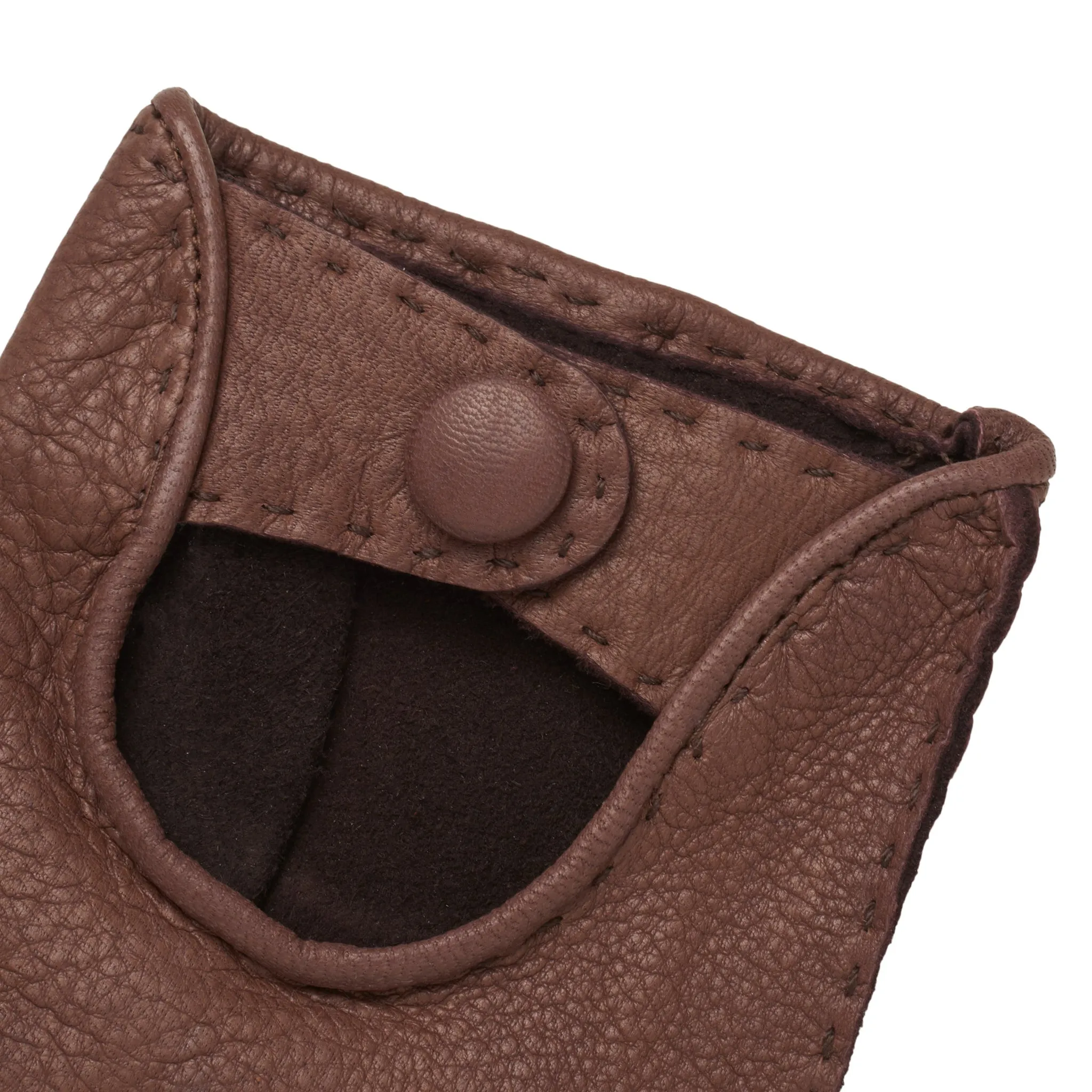 Rome Men's Fingerless Taupe deerskin driving gloves