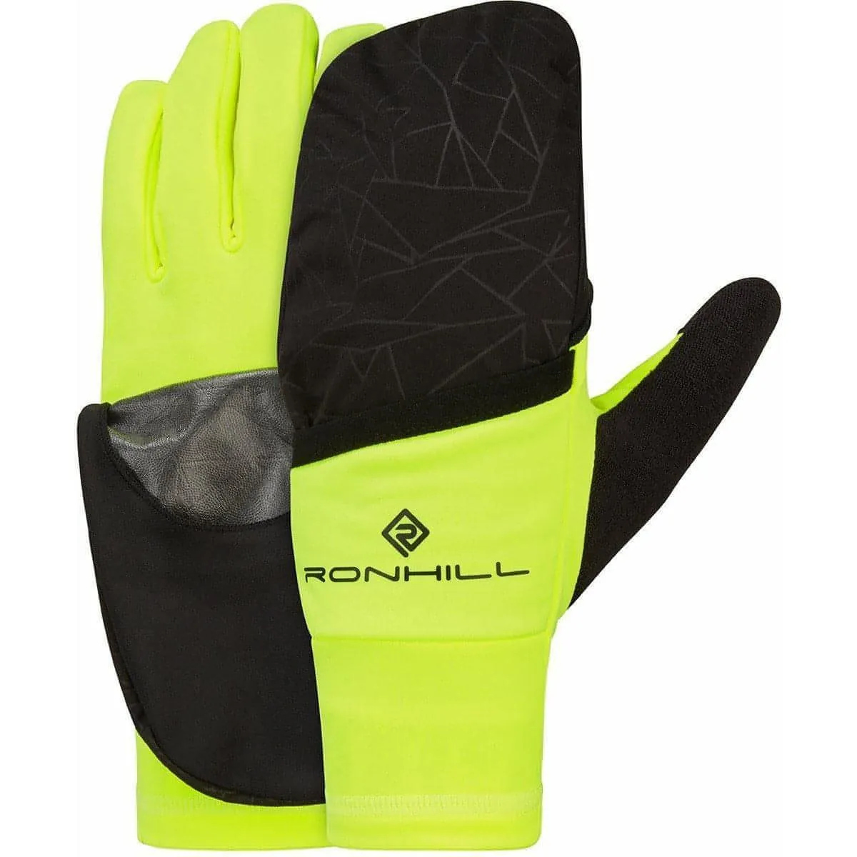 Ronhill Wind Block Flip Running Gloves - Yellow