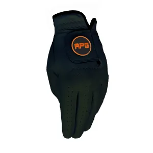 RPG 100% Cabretta Leather Color Golf Glove (Mens-Black-Orange Trim)