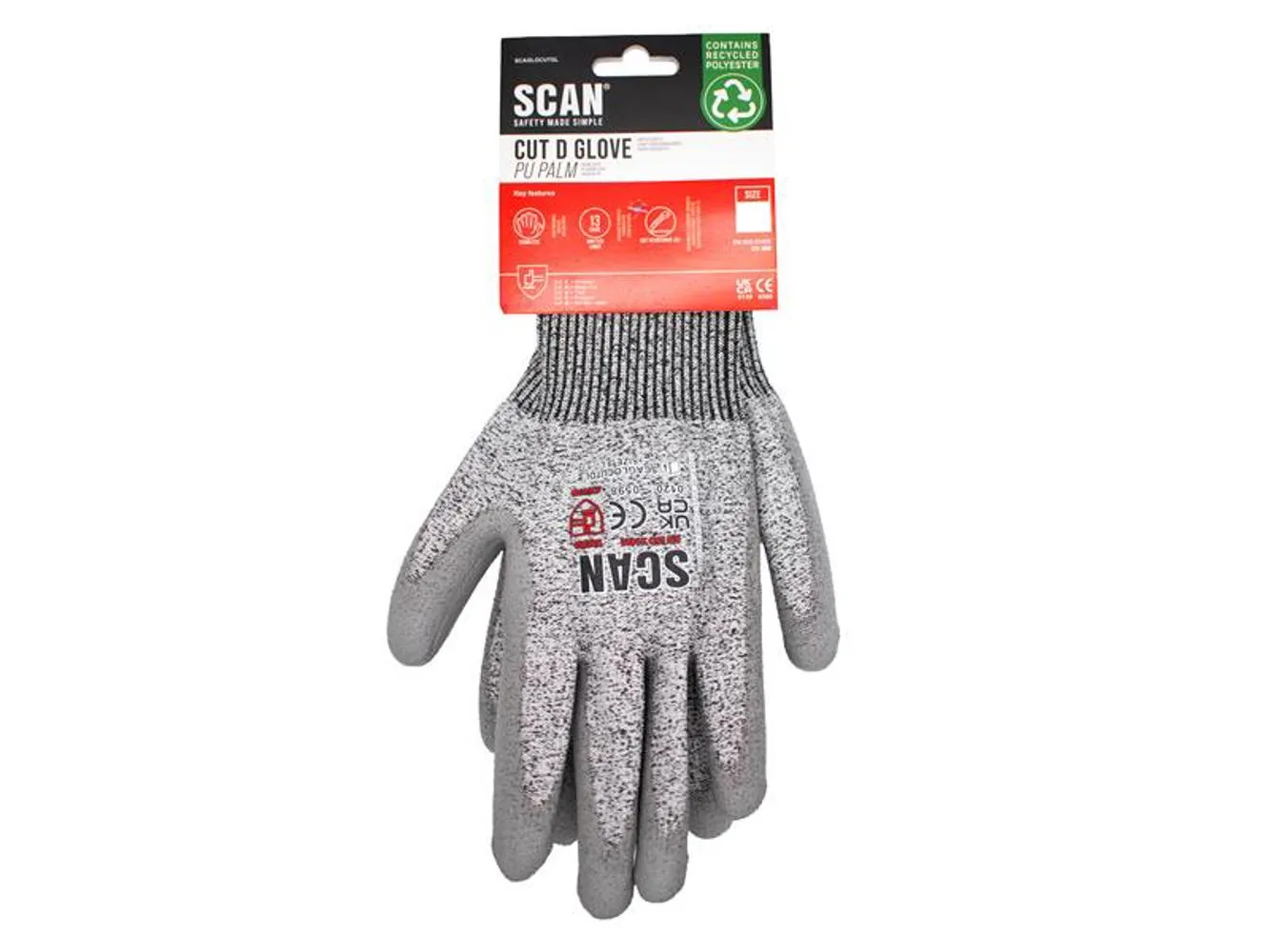 Scan Pu Palm Cut D Gloves - Xxl (Size 11)