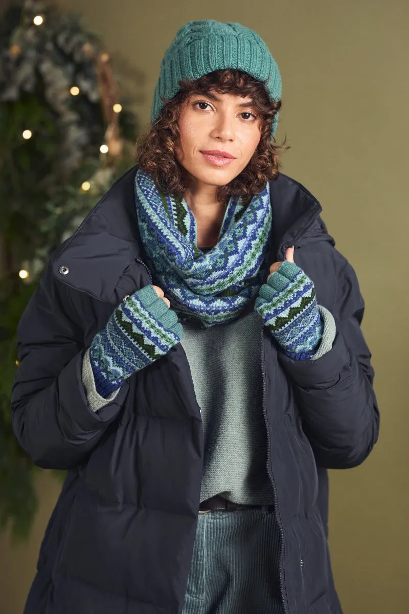 Seasalt Cornwall Mabyn Fingerless Gloves - Water Avens Marine