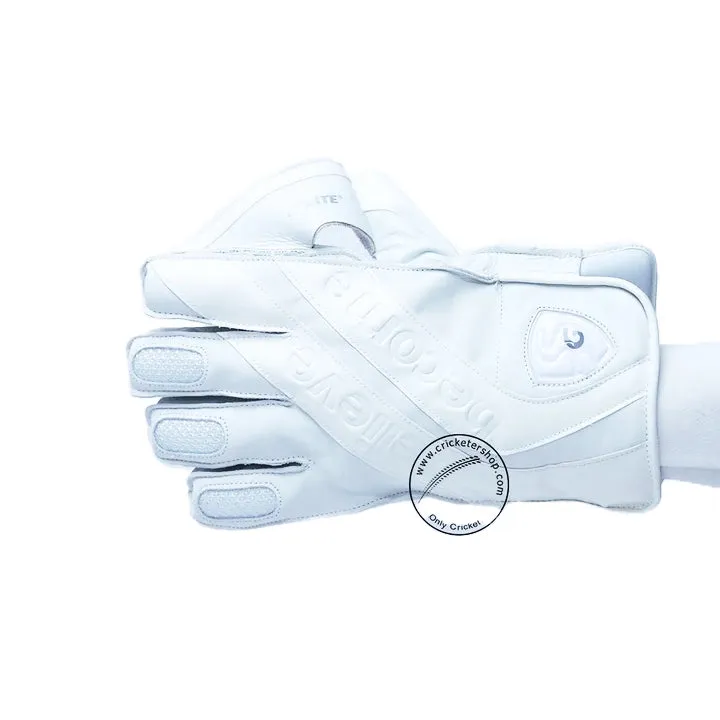 SG Hilite White Cricket Wicket Keeping Gloves Mens Size