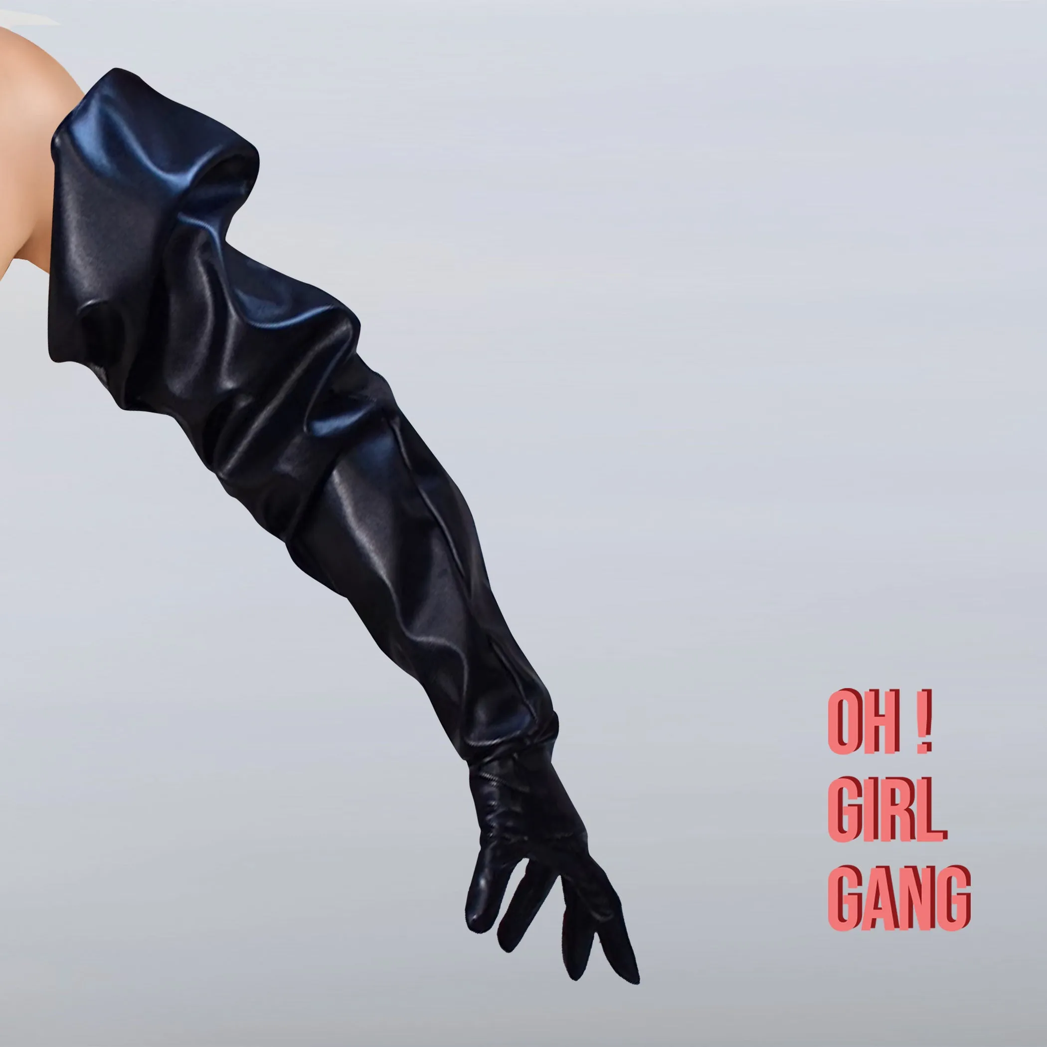 Silver Big Sleeves statement gloves, Oversized