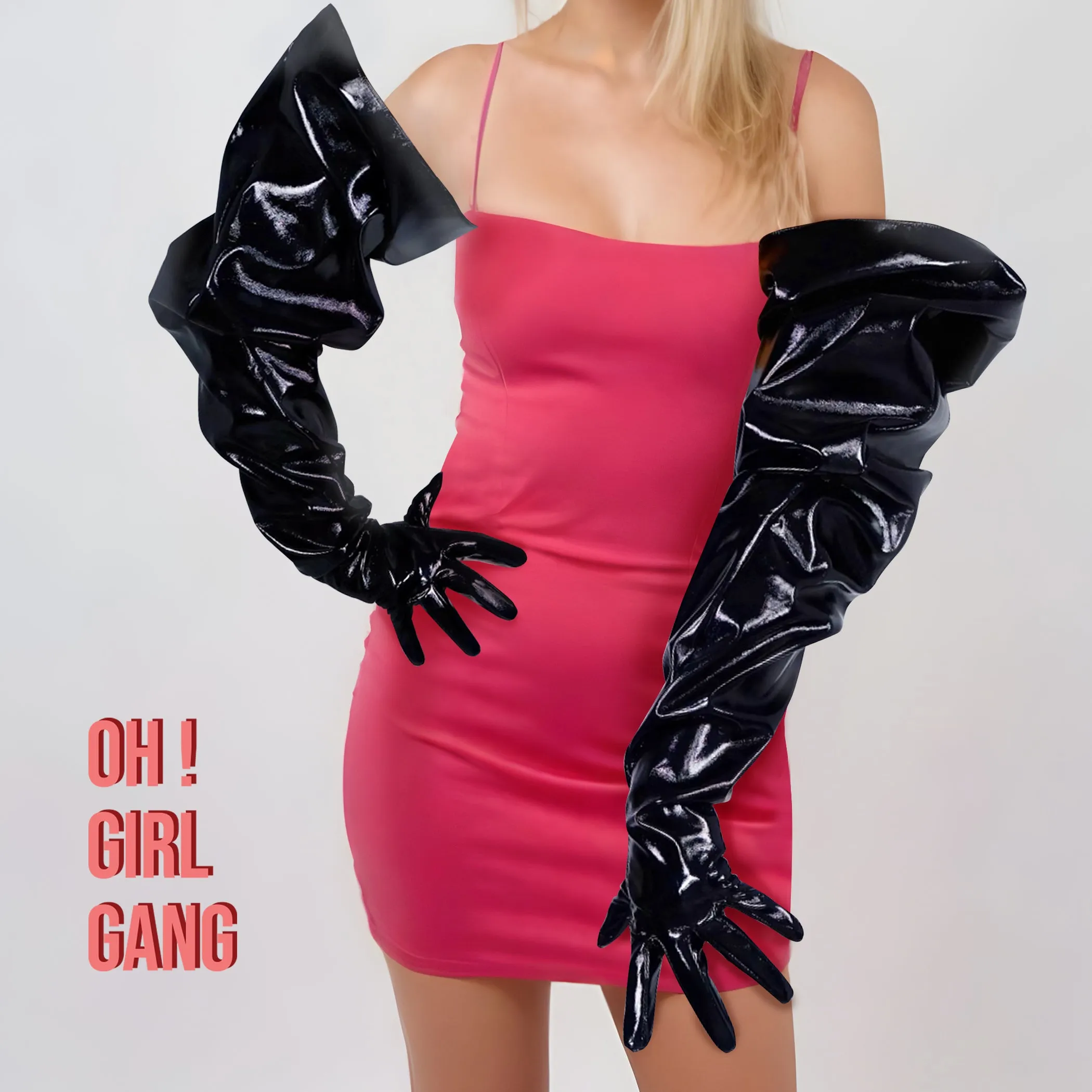 Silver Big Sleeves statement gloves, Oversized