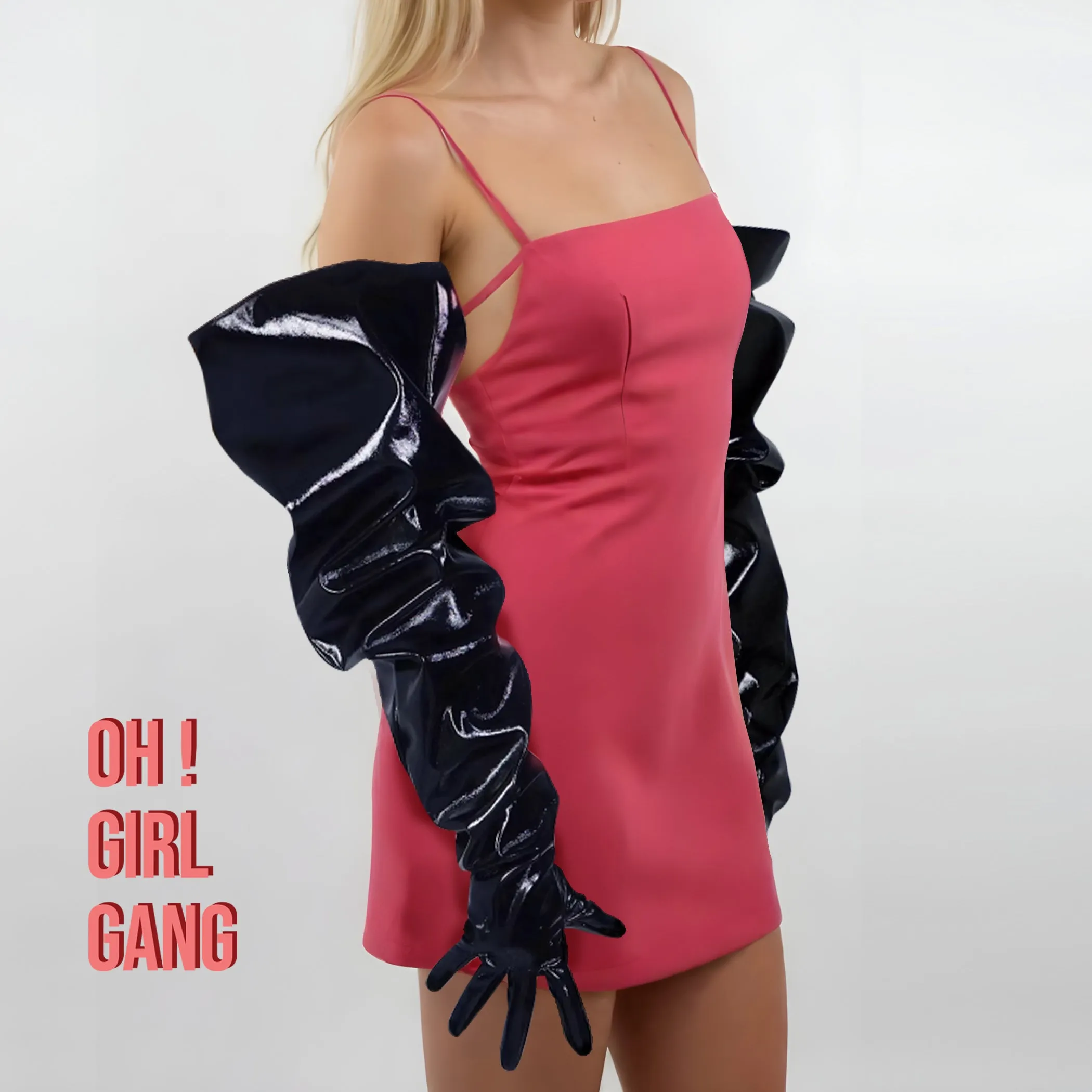 Silver Big Sleeves statement gloves, Oversized